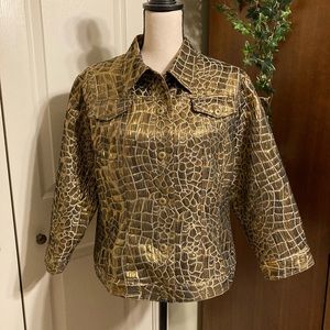 Ruby Rd. Gold metallic jacket size 18